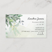 Waterverf Eucalyptusbladeren Visitekaartje (Achterkant)