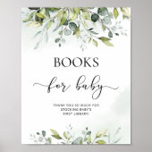Waterverf eucalyptusboeken voor baby poster (Voorkant)