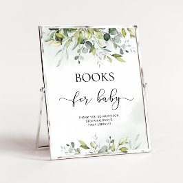 Waterverf eucalyptusboeken voor baby poster