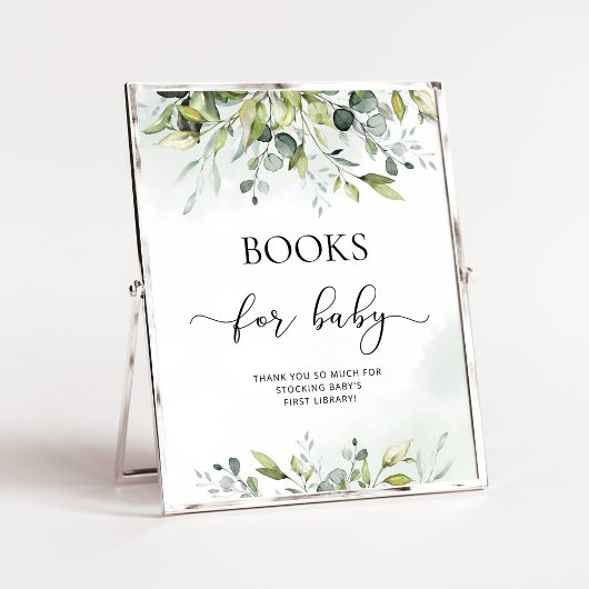 Waterverf eucalyptusboeken voor baby poster