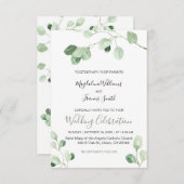 waterverf eucalyptusbruiloft kaart (Voorkant / Achterkant)