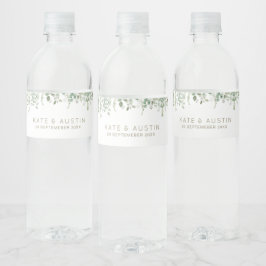 waterverf eucalyptusbruiloft waterfles etiket