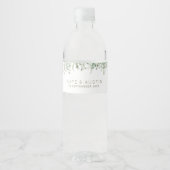 waterverf eucalyptusbruiloft waterfles etiket (Voorkant)