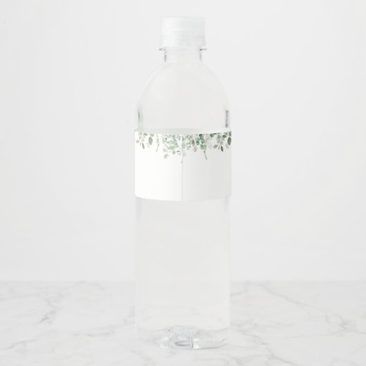 waterverf eucalyptusbruiloft waterfles etiket (Achterkant)