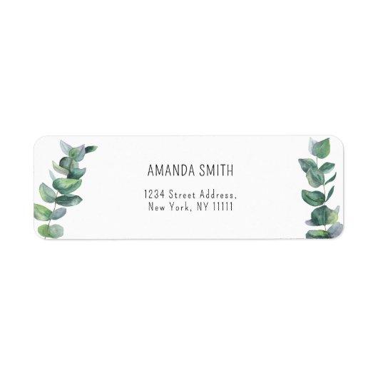 Waterverf Eucalyptusetiket Etiket (Voorkant)