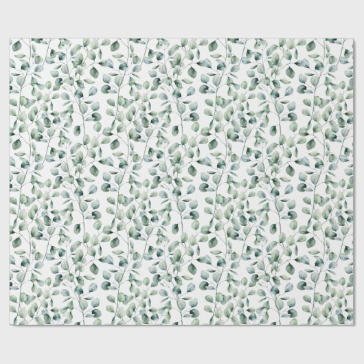 Waterverf Eucalyptuspatroon Cadeaupapier (Vlak)