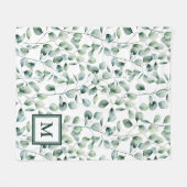Waterverf Eucalyptuspatroon Fleece Deken (Voorkant (Horizontaal))
