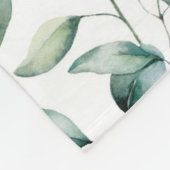 Waterverf Eucalyptuspatroon Fleece Deken (Hoek)