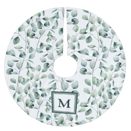 Waterverf Eucalyptuspatroon Kerstboom Rok (Voorkant)