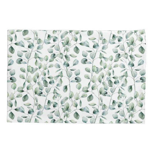 Waterverf Eucalyptuspatroon Kussensloop (Achterkant)