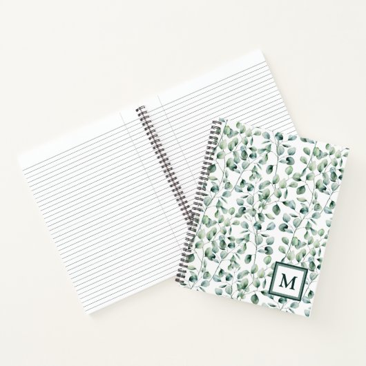 Waterverf Eucalyptuspatroon Notitieboek (Binnen)