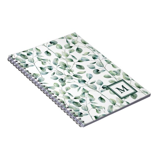Waterverf Eucalyptuspatroon Notitieboek (Rechterzijde)