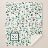 Waterverf Eucalyptuspatroon Sherpa Deken (Voorkant)