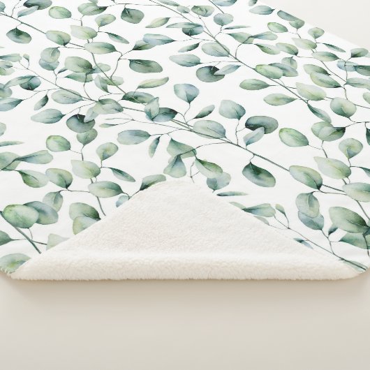 Waterverf Eucalyptuspatroon Sherpa Deken (3/4)