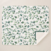 Waterverf Eucalyptuspatroon Sherpa Deken (Voorkant (horizontaal))