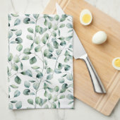 Waterverf Eucalyptuspatroon Theedoek (Quarter Fold)