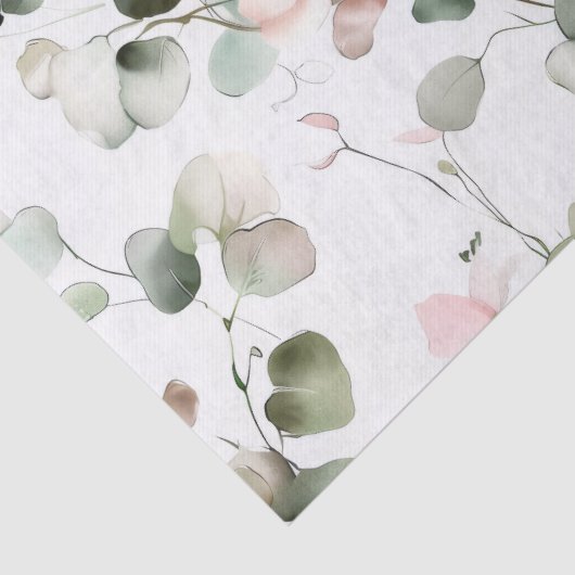 Waterverf Eucalyptuspatroon Tissuepapier (Detail)