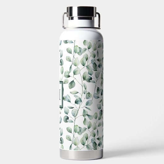 Waterverf Eucalyptuspatroon Waterfles (Achterkant)