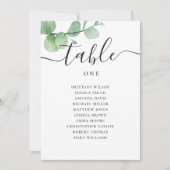 Waterverf eucalyptusscript trouwzittingsschema kaart (Voorkant)