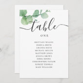 Waterverf eucalyptusscript trouwzittingsschema kaart (Voorkant / Achterkant)