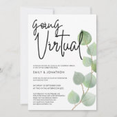 Waterverf Eucalyptusscript virtuele bruiloft Kaart (Voorkant)