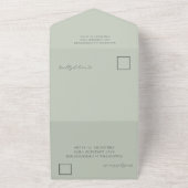 Waterverf Eucalyputus Greenery & Gold Wedding All In One Uitnodiging (Buitenkant)