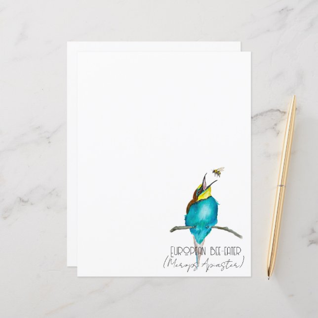 Waterverf (Europese bijeneter) (Voorkant / Achterkant in situ)