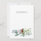 Waterverf Evergreen en Holly Berries Wreath Feestdagenkaart (Achterkant)