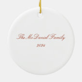 Waterverf Evergreen Golden Christmas Keramisch Ornament (Achterkant)