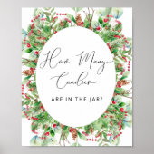 Waterverf Evergreen Hoeveel Snoepjes Poster (Voorkant)