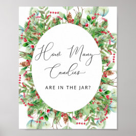 Waterverf Evergreen Hoeveel Snoepjes Poster