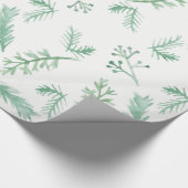 Waterverf Evergreen Holiday Wrapping Paper Cadeaupapier (Hoek)