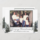 Waterverf Evergreen Mountain Scene Holiday Bedankkaart (Voorkant / Achterkant)