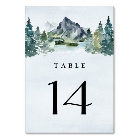 Waterverf Evergreen Rustic Tree Wedding Kaart (Achterkant)