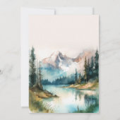 Waterverf Evergreen Rustic Tree Wedding Kaart (Achterkant)