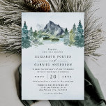 Waterverf Evergreen Rustic Tree Wedding Kaart<br><div class="desc">Het ontwerp kenmerkt een elegant waterverf berggebied van het uitzicht met een moderne lay-out van de stijltekst. De alternatieve versies van het uitzicht van deze uitnodiging en de passende reekselpunten binnen de verbinding van het collectie die op deze pagina wordt gevonden.</div>