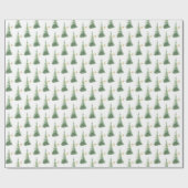 Waterverf Evergreen Tree met Gold Stars Cadeaupapier (Vlak)