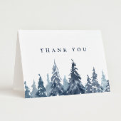 Waterverf Evergreen Trees Bruiloft Dank u Bedankkaart