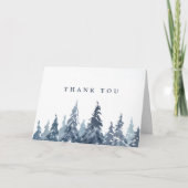 Waterverf Evergreen Trees Bruiloft Dank u Bedankkaart (Voorkant)