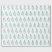 Waterverf Evergreen Trees Brushstrokes 3 Cadeaupapier (Vlak)