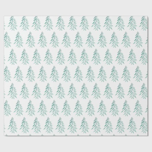 Waterverf Evergreen Trees Brushstrokes 3 Cadeaupapier (Vlak)