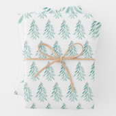 Waterverf Evergreen Trees Brushstrokes 3 Inpakpapier Vel (In situ)