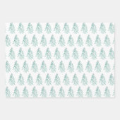 Waterverf Evergreen Trees Brushstrokes 3 Inpakpapier Vel (Voorkant)