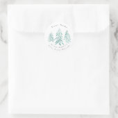 Waterverf Evergreen Trees Brushstrokes Labels (Tas)