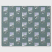 Waterverf Evergreen Trees Groet Naam Cadeaupapier (Vlak)