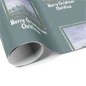 Waterverf Evergreen Trees Groet Naam Cadeaupapier (Rol Hoek)