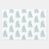 Waterverf Evergreen Trees Inpakpapier Vel (Voorkant)