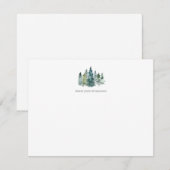 Waterverf Evergreen Trees - Kaart voor persoonlijk (Voorkant / Achterkant)