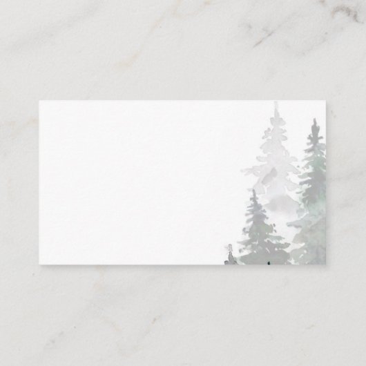 Waterverf Evergreen Winter Forest Hartelijk dank Informatiekaartje (Achterkant)