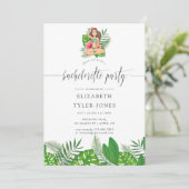 Waterverf Exotic Aloha Luau Bachelorette Party Kaart (Staand voorkant)